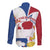 Netherlands Heritage Long Sleeve Button Shirt with Tulips Windmill and Coat of Arms