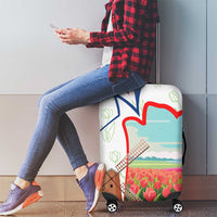 Netherlands Heritage Luggage Cover with Tulips Windmill and Coat of Arms