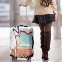 Netherlands Heritage Luggage Cover with Tulips Windmill and Coat of Arms