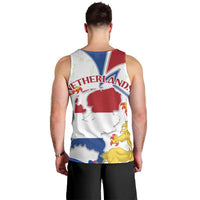 Netherlands Heritage Men Tank Top with Tulips Windmill and Coat of Arms