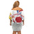 Netherlands Heritage Off Shoulder Short Dress with Tulips Windmill and Coat of Arms