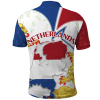 Netherlands Heritage Polo Shirt with Tulips Windmill and Coat of Arms