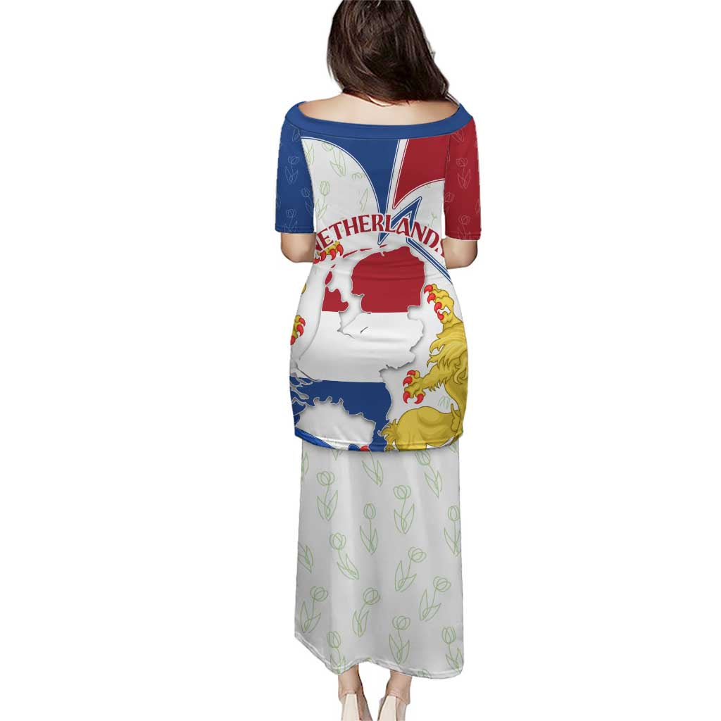 Netherlands Heritage Puletasi with Tulips Windmill and Coat of Arms