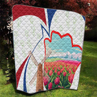 Netherlands Heritage Quilt with Tulips Windmill and Coat of Arms