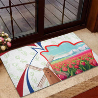 Netherlands Heritage Rubber Doormat with Tulips Windmill and Coat of Arms