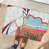 Netherlands Heritage Rubber Doormat with Tulips Windmill and Coat of Arms