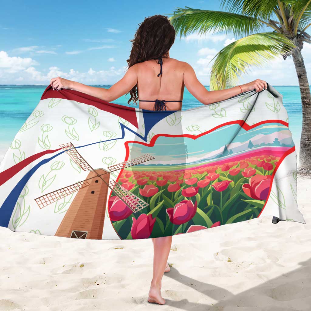 Netherlands Heritage Sarong with Tulips Windmill and Coat of Arms