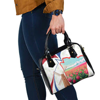 Netherlands Heritage Shoulder Handbag with Tulips Windmill and Coat of Arms