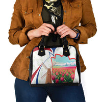 Netherlands Heritage Shoulder Handbag with Tulips Windmill and Coat of Arms