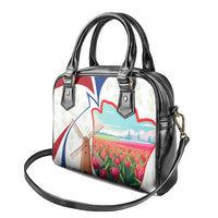Netherlands Heritage Shoulder Handbag with Tulips Windmill and Coat of Arms