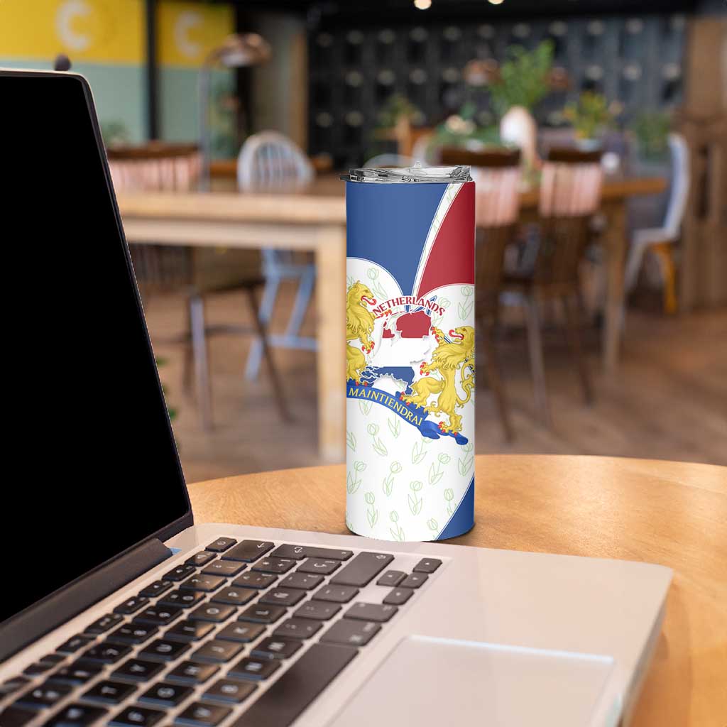 Netherlands Heritage Skinny Tumbler with Tulips Windmill and Coat of Arms