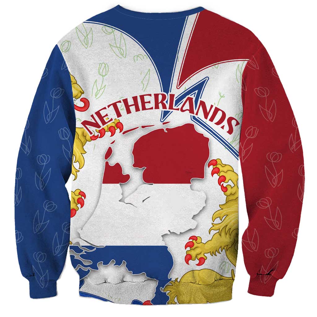 Netherlands Heritage Sweatshirt with Tulips Windmill and Coat of Arms