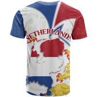 Netherlands Heritage T Shirt with Tulips Windmill and Coat of Arms