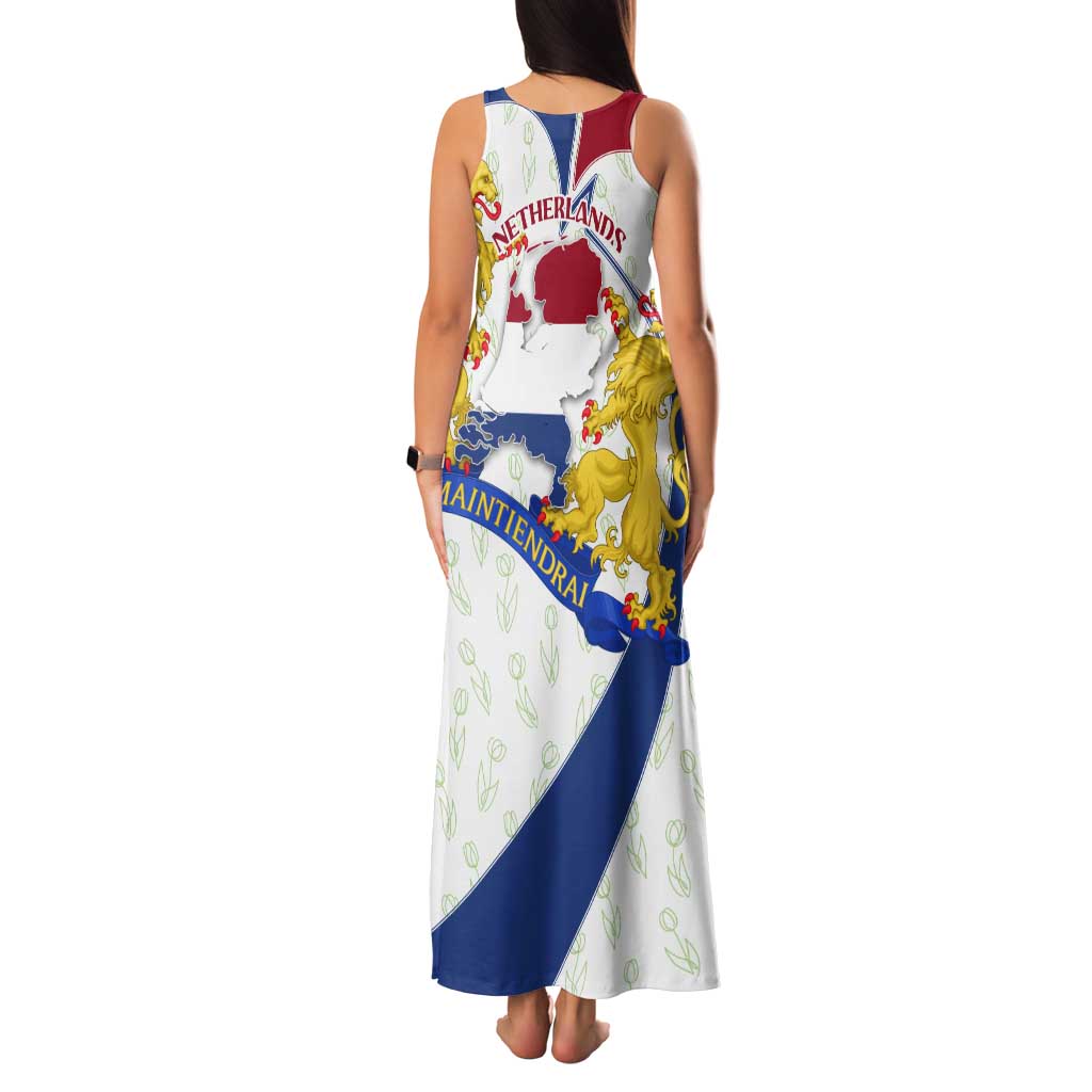 Netherlands Heritage Tank Maxi Dress with Tulips Windmill and Coat of Arms