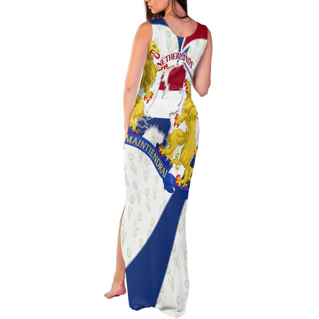 Netherlands Heritage Tank Maxi Dress with Tulips Windmill and Coat of Arms