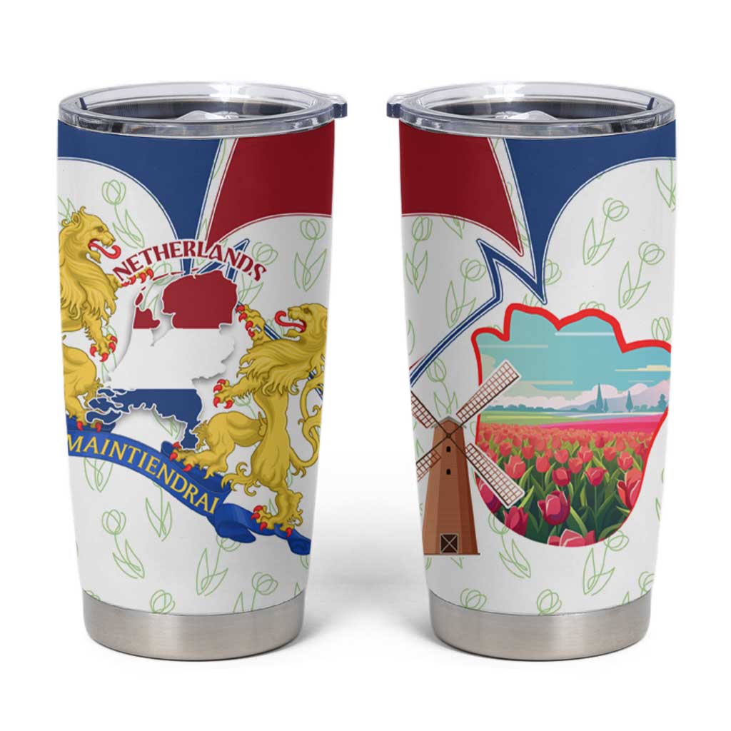 Netherlands Heritage Tumbler Cup with Tulips Windmill and Coat of Arms