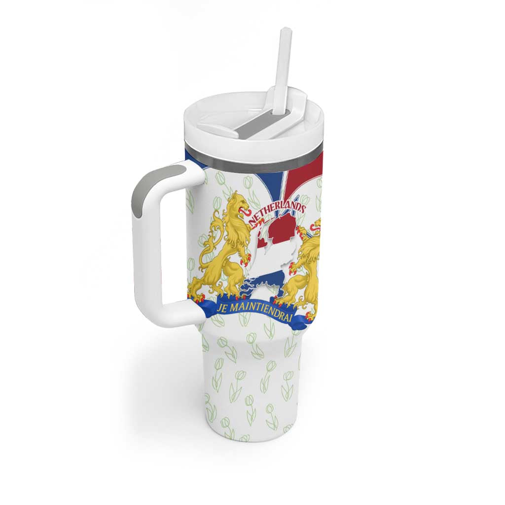 Netherlands Heritage Tumbler With Handle with Tulips Windmill and Coat of Arms