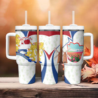 Netherlands Heritage Tumbler With Handle with Tulips Windmill and Coat of Arms