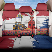 Netherlands Farm Landscape Back Car Seat Cover with Tractor and Tulips