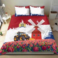 Netherlands Farm Landscape Bedding Set with Tractor and Tulips