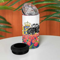 Netherlands Farm Landscape 4 in 1 Can Cooler Tumbler with Tractor and Tulips