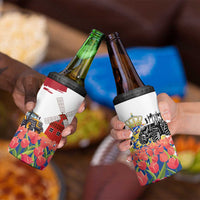 Netherlands Farm Landscape 4 in 1 Can Cooler Tumbler with Tractor and Tulips