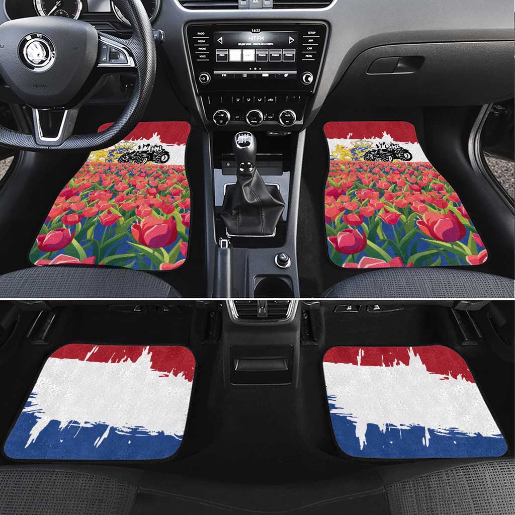 Netherlands Farm Landscape Car Mats with Tractor and Tulips