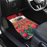 Netherlands Farm Landscape Car Mats with Tractor and Tulips