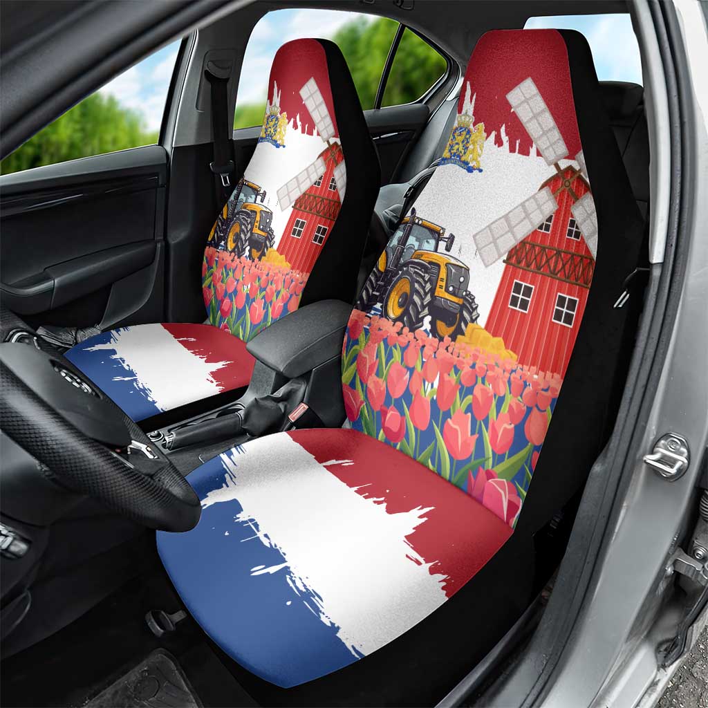 Netherlands Farm Landscape Car Seat Cover with Tractor and Tulips