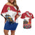 Netherlands Farm Landscape Couples Matching Off Shoulder Short Dress and Hawaiian Shirt with Tractor and Tulips