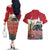 Netherlands Farm Landscape Couples Matching Off The Shoulder Long Sleeve Dress and Hawaiian Shirt with Tractor and Tulips