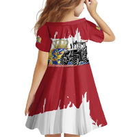 Netherlands Farm Landscape Family Matching Long Sleeve Bodycon Dress and Hawaiian Shirt with Tractor and Tulips