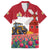 Netherlands Farm Landscape Family Matching Off The Shoulder Long Sleeve Dress and Hawaiian Shirt with Tractor and Tulips