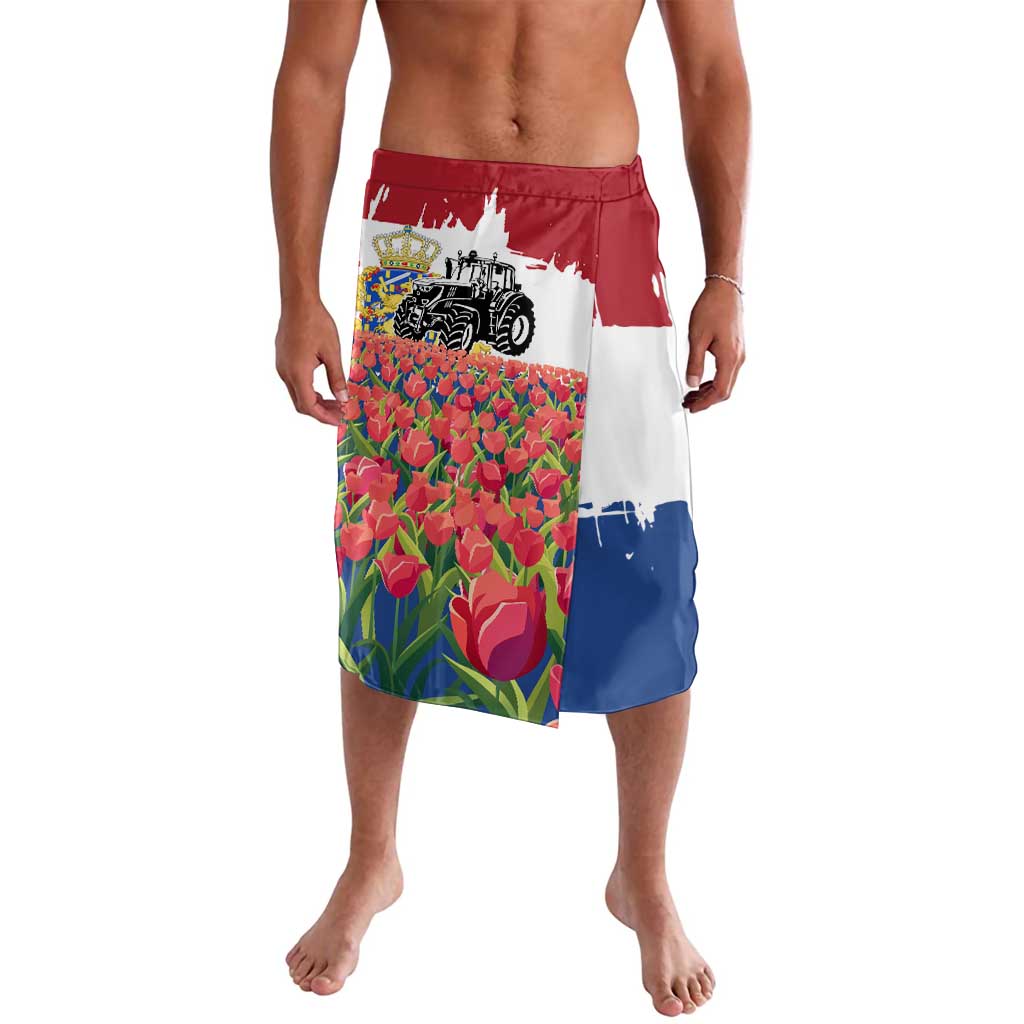 Netherlands Farm Landscape Lavalava with Tractor and Tulips