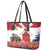 Netherlands Farm Landscape Leather Tote Bag with Tractor and Tulips