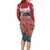 Netherlands Farm Landscape Long Sleeve Bodycon Dress with Tractor and Tulips