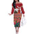 Netherlands Farm Landscape Off The Shoulder Long Sleeve Dress with Tractor and Tulips