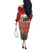 Netherlands Farm Landscape Off The Shoulder Long Sleeve Dress with Tractor and Tulips