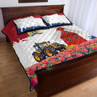 Netherlands Farm Landscape Quilt Bed Set with Tractor and Tulips