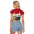 Netherlands Farm Landscape Raglan Cropped T Shirt with Tractor and Tulips