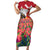 Netherlands Farm Landscape Short Sleeve Bodycon Dress with Tractor and Tulips