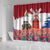 Netherlands Farm Landscape Shower Curtain with Tractor and Tulips