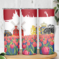 Netherlands Farm Landscape Skinny Tumbler with Tractor and Tulips