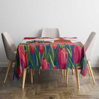Netherlands Farm Landscape Tablecloth with Tractor and Tulips