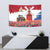 Netherlands Farm Landscape Tapestry with Tractor and Tulips