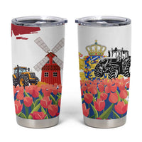 Netherlands Farm Landscape Tumbler Cup with Tractor and Tulips