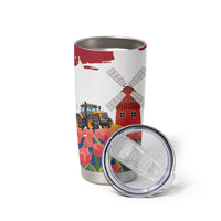 Netherlands Farm Landscape Tumbler Cup with Tractor and Tulips