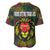 Togo Baseball Jersey with Red Lion Head Design and Traditional African Pattern