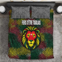 Togo Bedding Set with Red Lion Head Design and Traditional African Pattern