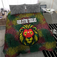 Togo Bedding Set with Red Lion Head Design and Traditional African Pattern